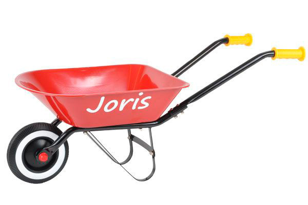 Personaliseer jouw kruiwagen met een eigen naam sticker!