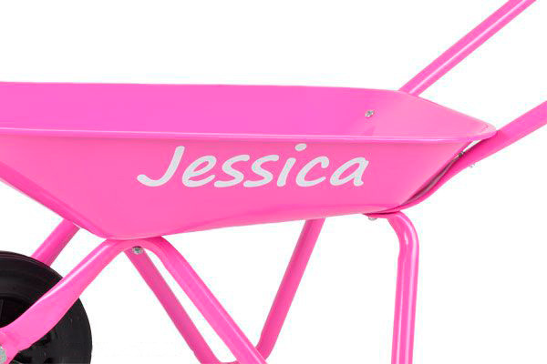 Stickerset (2x) Pink adventure eigen naam wit.