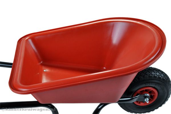 Ruime kunststof bak in de kleur rood.